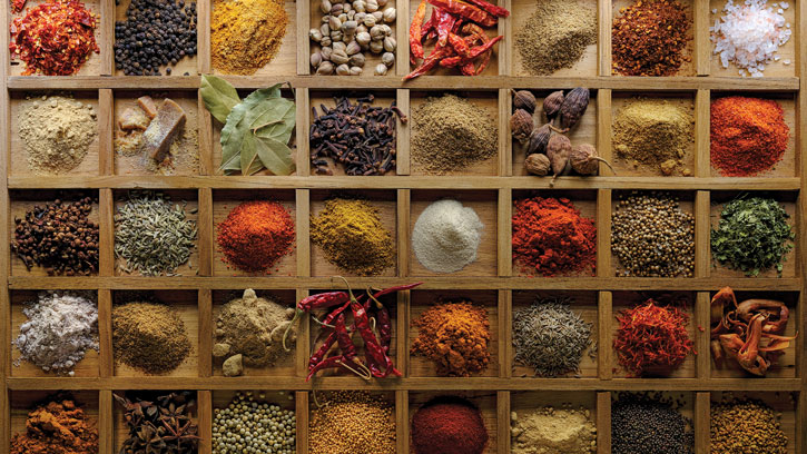 Shelves of spices