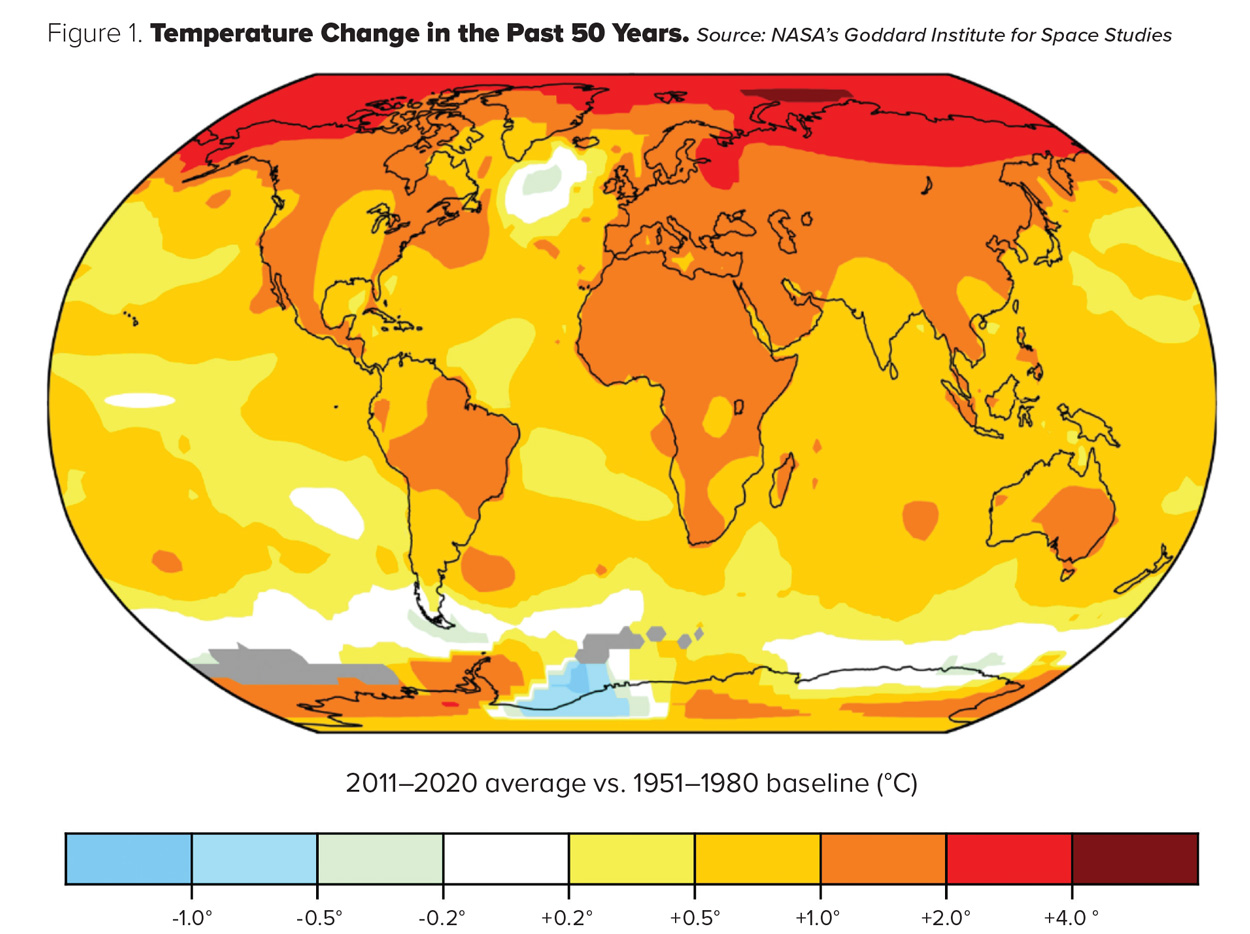 Figure 1. Temperature Change in the Past 50 Years