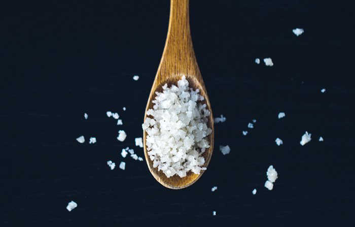 Salt in Wood Spoon