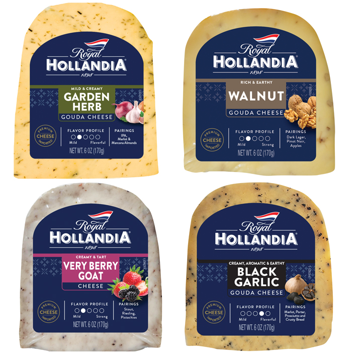Royal Hollandia debuted four new seasonal flavors of premium cheese wedges