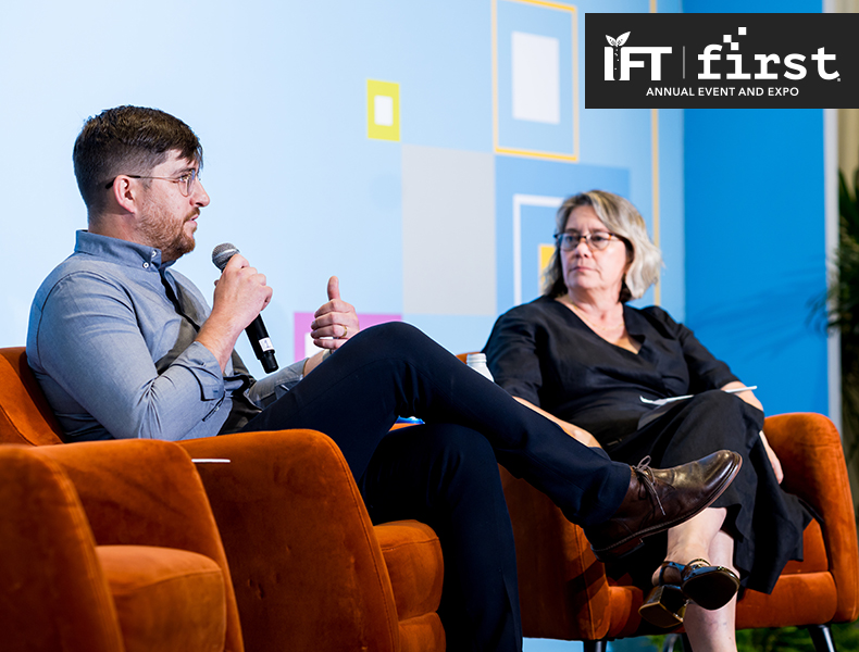 from left: Clay Bloszies (Brightseed) and Josette Lewis (Almond Board of California)