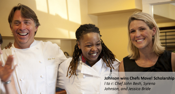 Syrena Johnson named as the first Chefs Move! Scholarship receipient