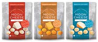 NutraDried LLP Moon Cheese®, a dried, crunchy, 100% natural cheese snack.