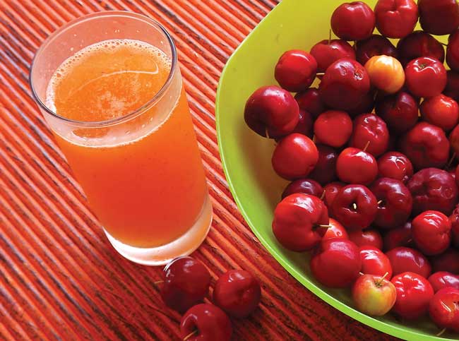 Acerola juice has been found to be a valuable source of natural polyphenols and vitamin C. 