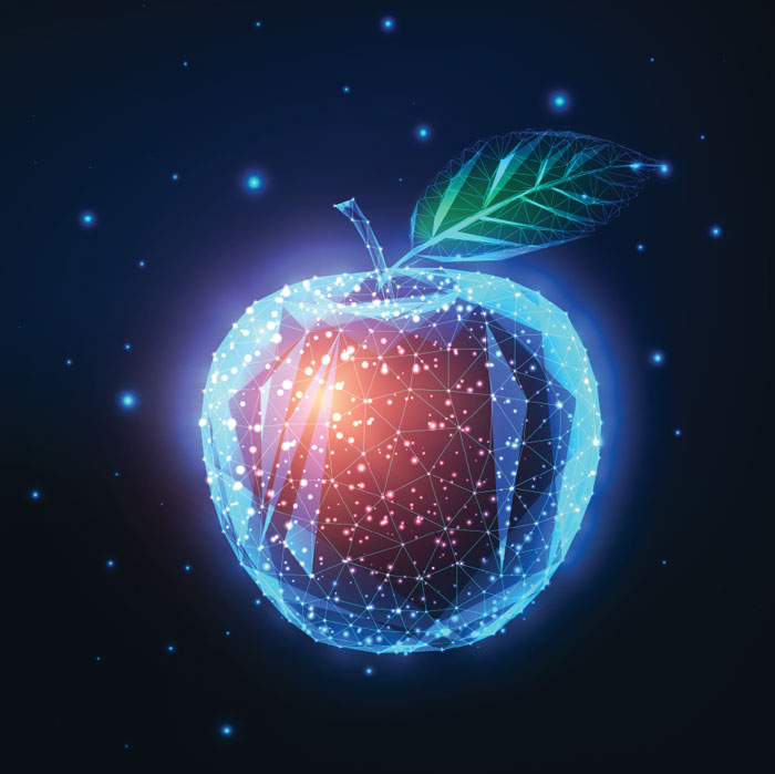 Glowing apple image