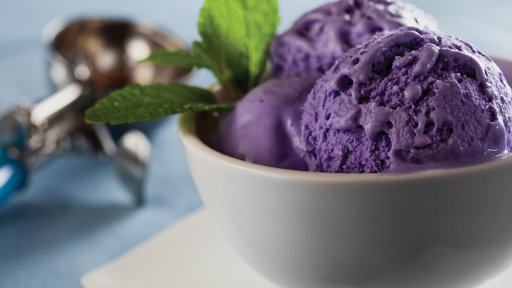 Purple ice cream scoops