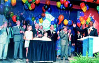The Opening Event concluded with a 60th anniversary celebration, complete with balloons and cake