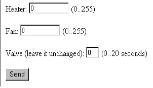 Fig. 6—Screen for changing fan and heater settings