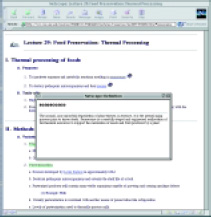 Fig. 3—JavaScript–enabled glossary pop up windows contain definitions to selected terminology presented during lectures