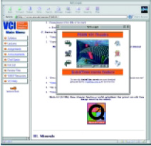 Fig. 5—Students can view on-demand videos in their browser by clicking on the QuickTime logos displayed in the lecture outlines. A mouse click launches a pop-up window in which the movie is played