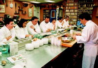 Lucien Vendôme (right), Kraft Food Ingredients’ Executive Chef, prepares samples of foods for evaluation by his Culinary Innovation Council, consisting of leading chefs from restaurants across the nation, to establish authentic flavor profiles for new KFI flavors