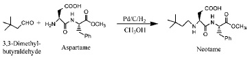 Fig. 2—Manufacture of neotame by reaction of aspartame with 3,3-dimethylbutyraldehyde