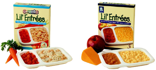 Fig. 3—Snacking items such as Gerber Finger Foods offer good nutrition and variety and help older infants and toddlers learn to self-feed and chew