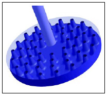 Fig. 7—Vibromixer disk with 60 conical perforations.