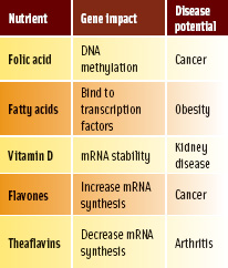 Table 1 How nutrients regulate genes