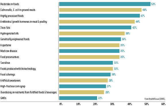 Figure 1 What mothers say they are extremely/very concerned about.