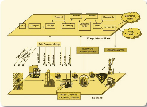 Computer modeling of steps from farm to plate can improve decision-making capabilities for food defense.