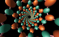 View down the middle of a boron nitride nanotube.