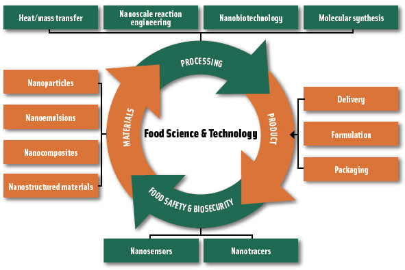 Application matrix of nanotechnology in food science and technology.