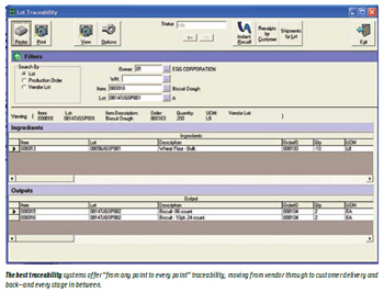 The best traceability systems offer “from any point to every point” traceability, moving from vendor through to customer delivery and back—and every stage in between.