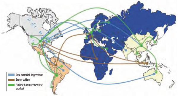 Figure 3. Starbucks has a presence in more than 50 countries.