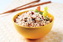 Wild rice and brown rice are both examples of whole grain foods.
