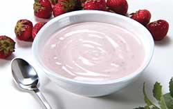 An ingredient that combines vegetable fibers and starch helps produce smooth and creamy stirred yogurts.