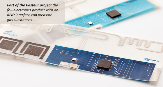 Foil-electronics product with an RFID interface