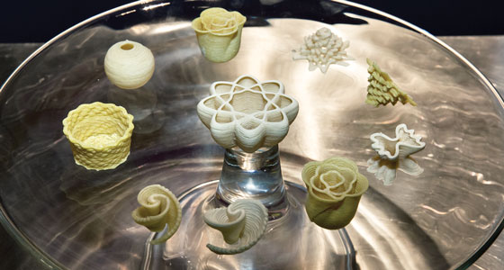 Unique pasta shapes created with 3-D printer