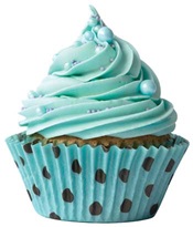 Turquoise frosted cupcake