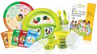 Commercial portion control and portion learning tools for children.
