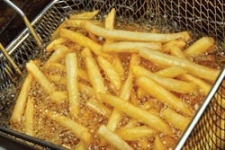 French fries being fried