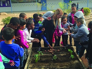In Las Vegas, an initiative called Green Our Planet builds school gardens to help students learn about health, nutrition, and sustainable food production. Photo courtesy of Green Our Planet