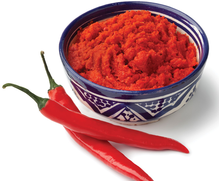 Red chili powder in bowl