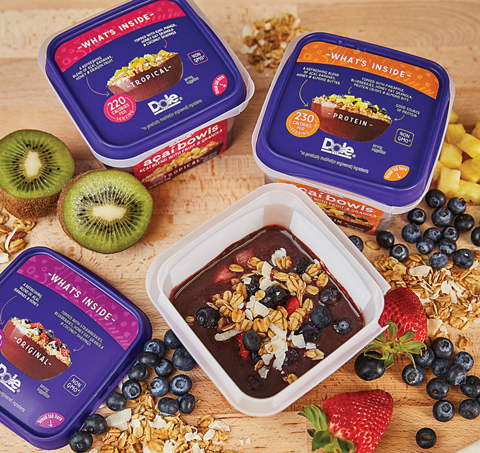 Dole Açai Bowls and containers