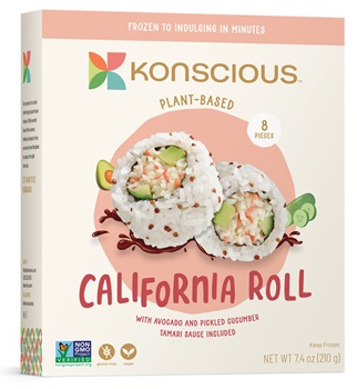 Frozen plant-based seafood products from Konscious Foods