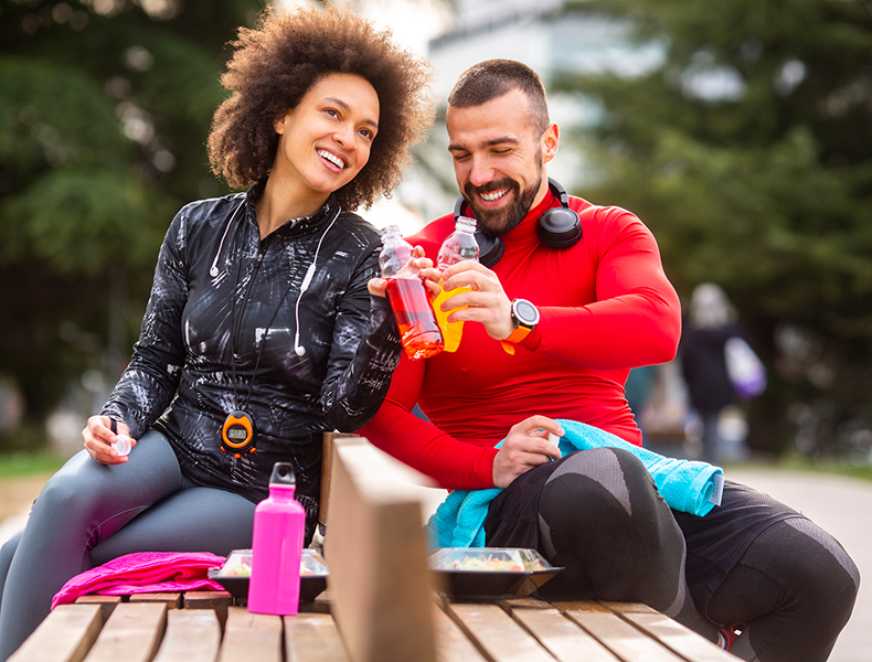 Young athletic couple
