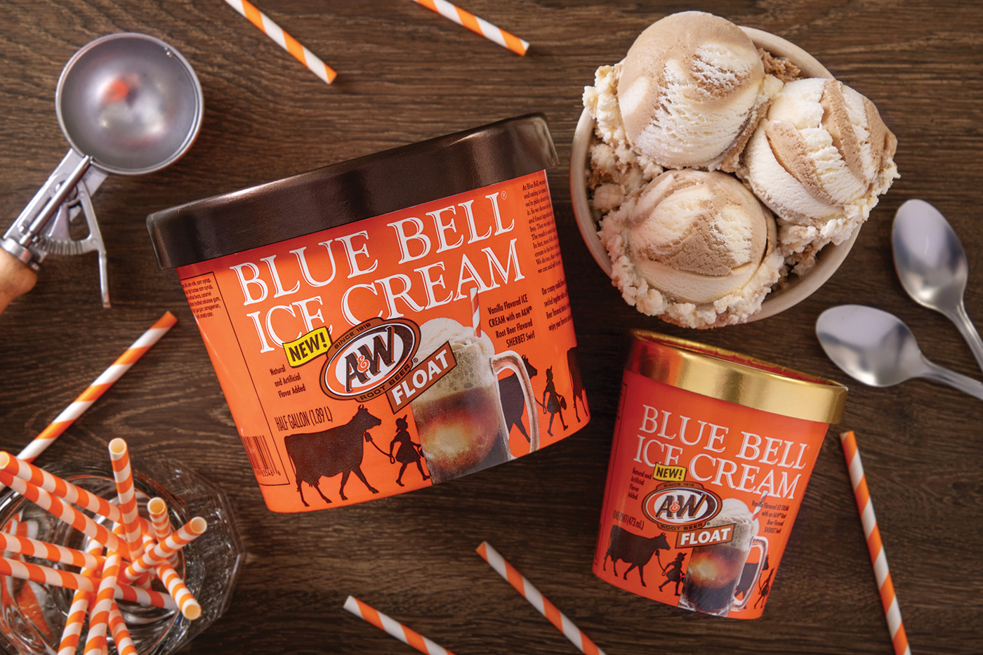 Blue Bell Ice Cream A&W Root Beer Float flavored ice cream