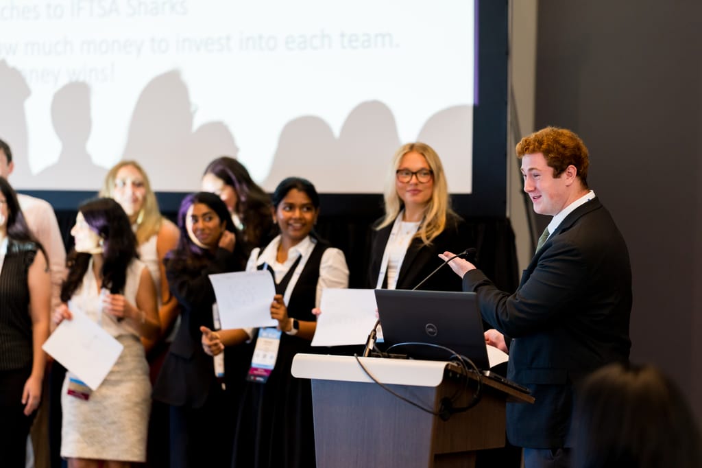 image of chapter leader presenting