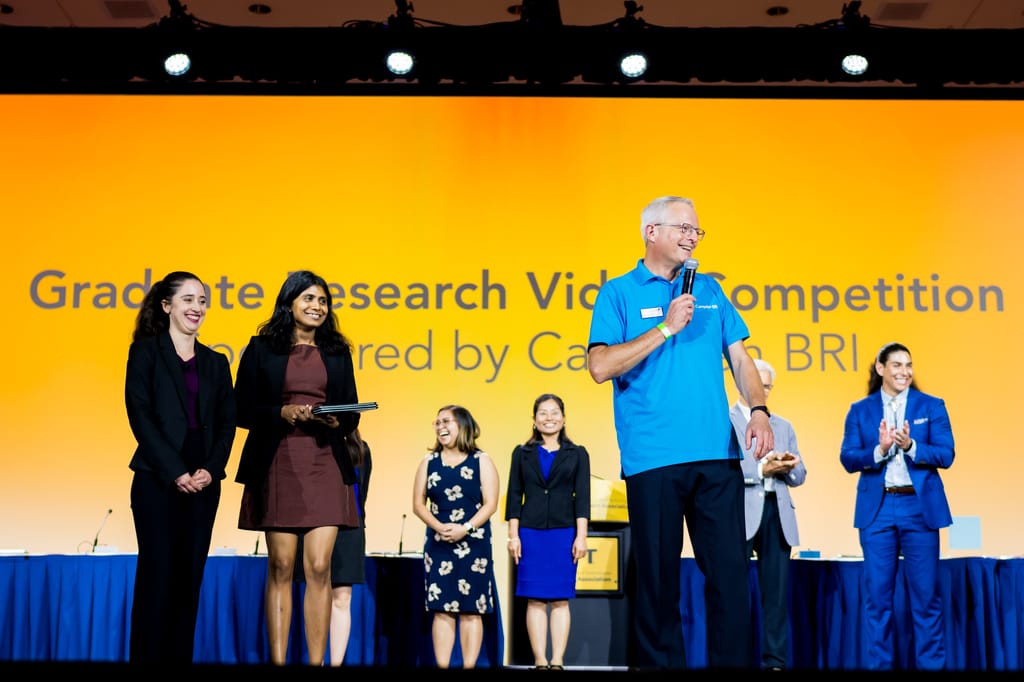 image of chair and sponsor on stage at IFT FIRST