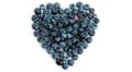Heart made of fresh Blueberries.