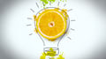 Half of fresh orange on white background