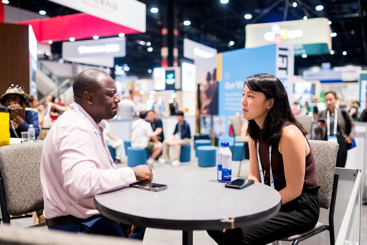 two section members talking