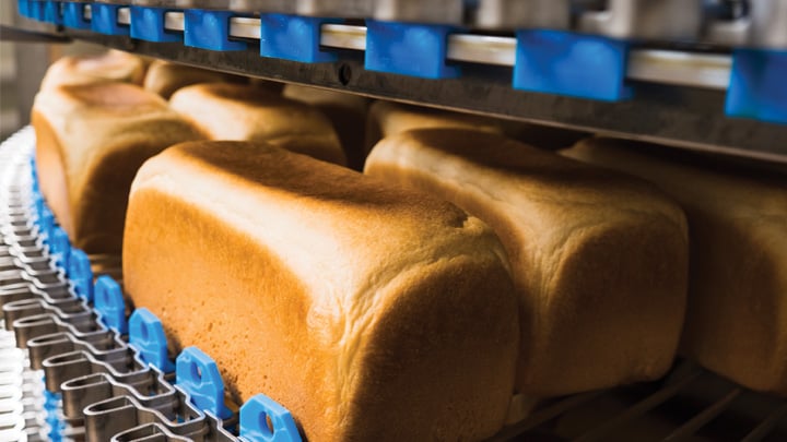 Loafs of Baked Bread in a bakery.