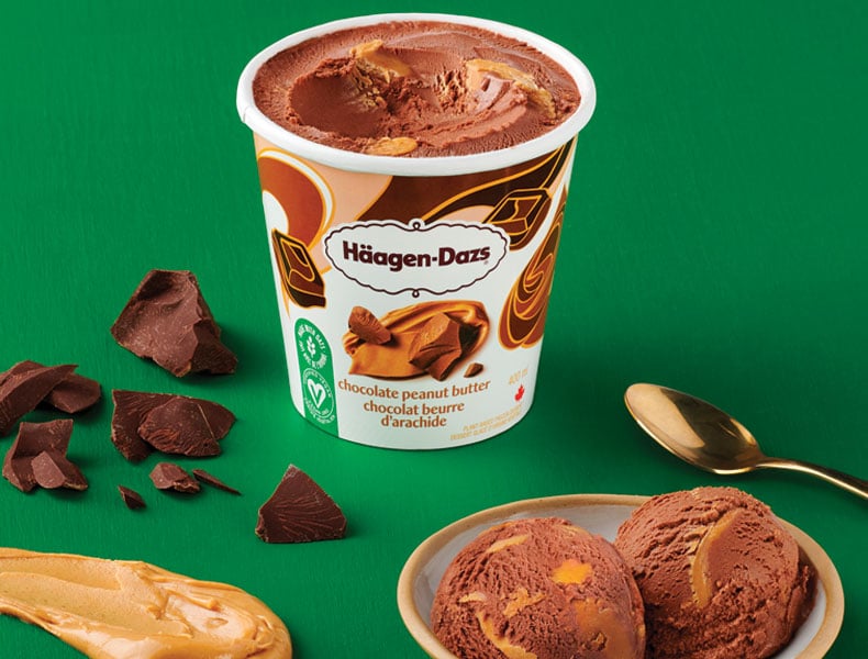 Häagen-Dazs plant-based frozen dessert , Chocolate Peanut Butter flavor.