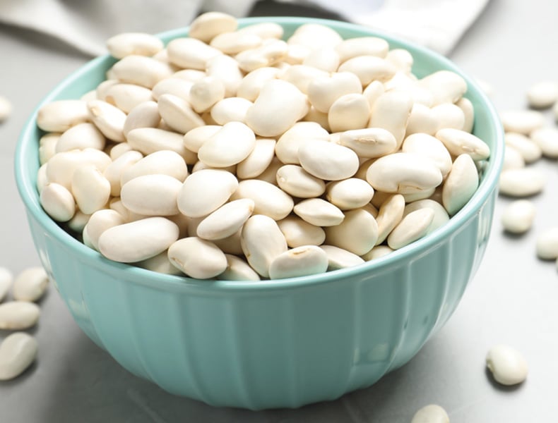 Raw white beans