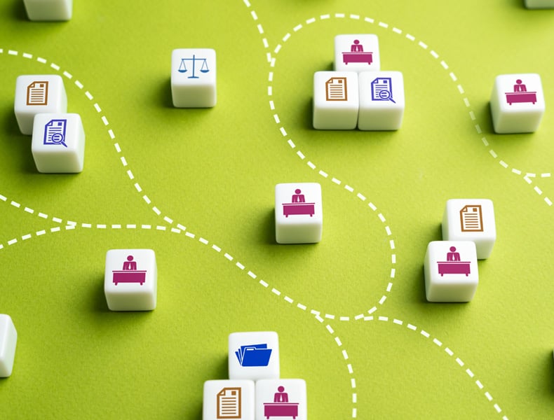 Wandering through bureaucratic corridors. Inefficiency, delays, and confusion when dealing with government procedures or institutional systems.