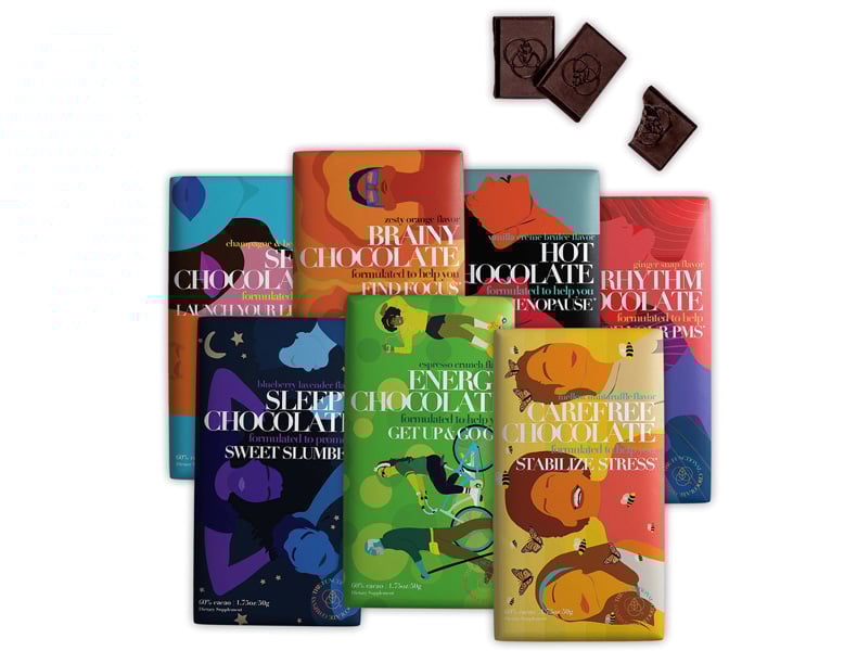 Assorted bars from The Functional Chocolate Company