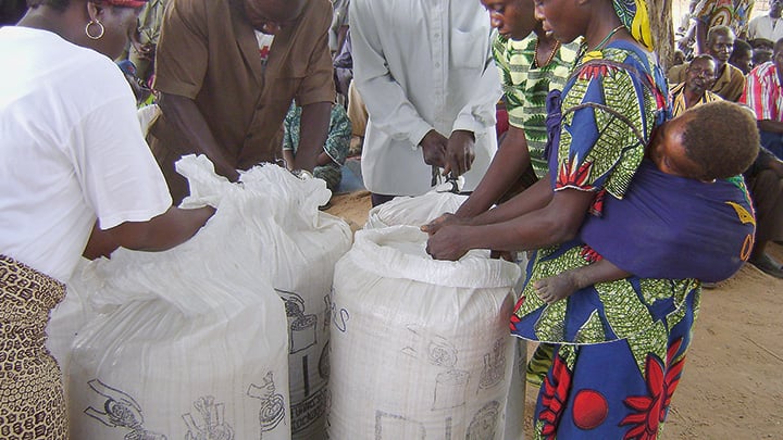 PICS bags are opened in Chad.