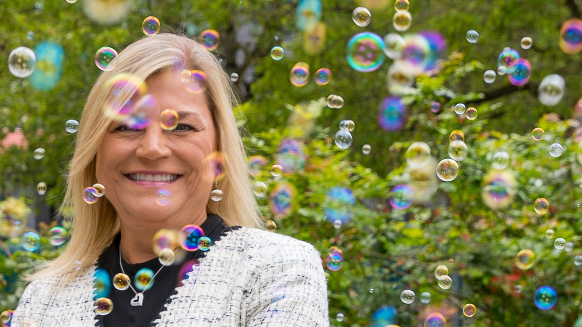 Marcia Walker outside bubbles